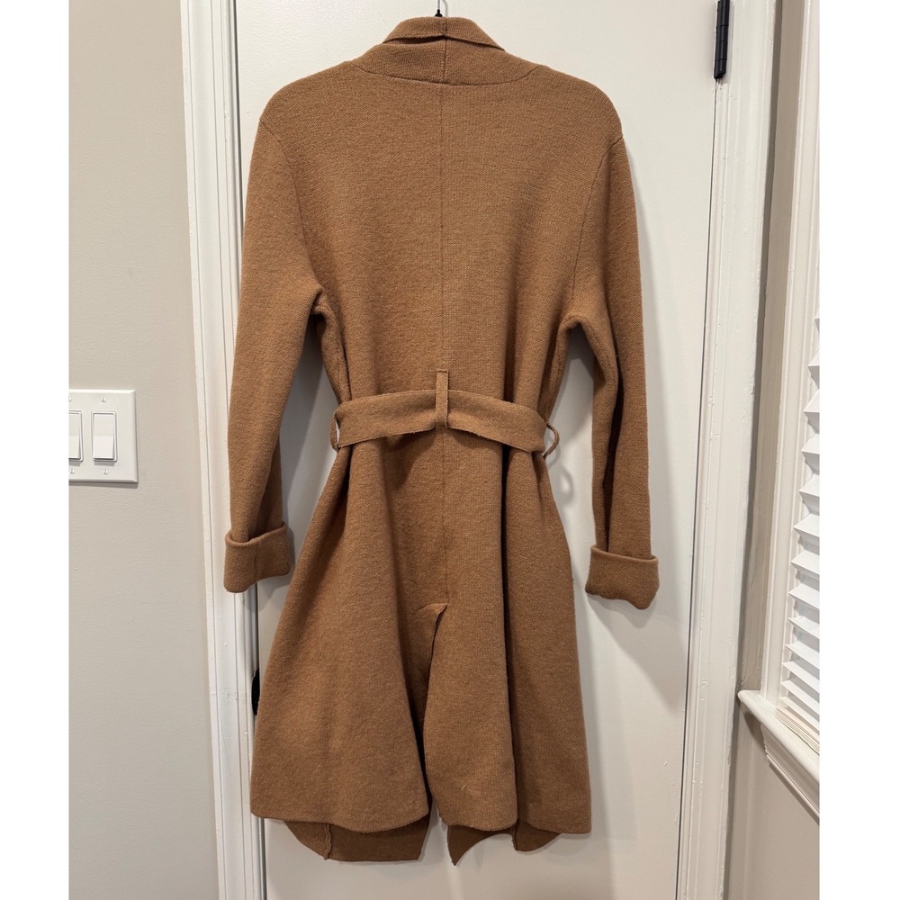 Anthropologie Moth Camel Brown Cotton Wool Wrap Cardigan Sweater Coat XS - Picture 2 of 8
